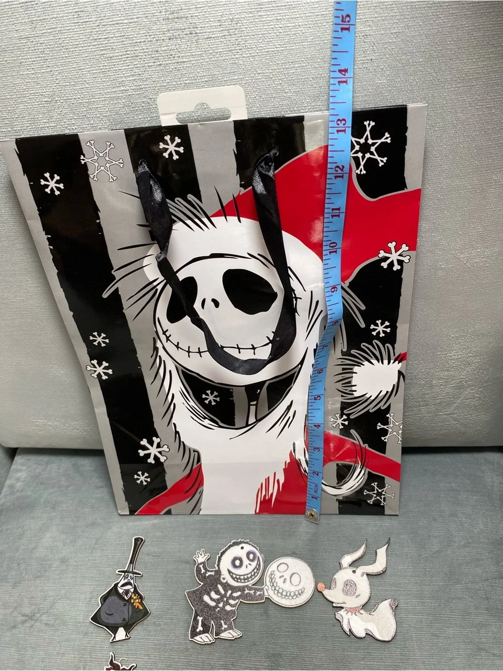 Nightmare Before Christmas Wooden Ornaments NWOT 9 piece and Gift Bag